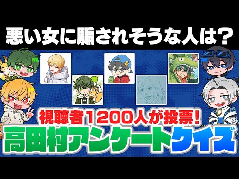 【視聴者アンケートクイズ】高田村で一番〇〇な人は...？高田村視聴者の気持ちを理解し、結果を当てられるか？