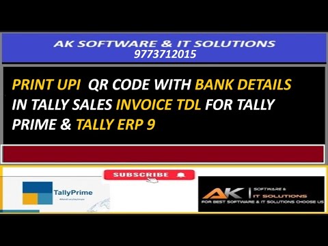 UPI QR CODE WITH BANK DETAILS  IN SALES INVOICE TDL FOR TALLY PRIME & ERP 9