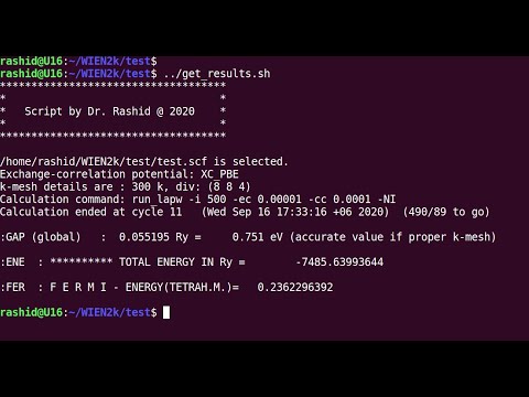 RV02: Extract key information after SCF calculation in WIEN2k