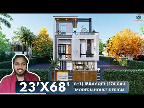 23x68 Feet House Design 3D | 1564 Sqft Modern Walkthrough | Infra Design Hub