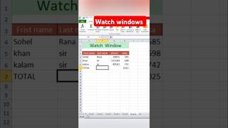 Excel Watch windows in excel #excelapp #excel #exceltricks #exceltips #exceldataanalytics