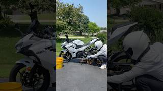 Motorcycle Maintenance 101 #ninja400 #motorcycle #sportbike #bike #biketok #beginner #shorts