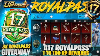 A17 Royal Pass is Here | 3x Royal Pass Giveaway | New Season Rewards | PUBGM