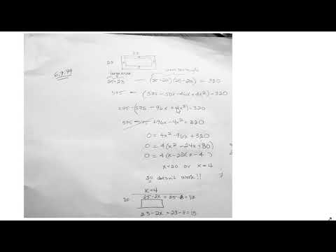 Math 100 Section 6 9 Solving a Quadratic Equation for Application Problem
