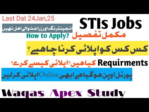 Complete Information about STIs job| Online link | Education department @WaqasApexStudy