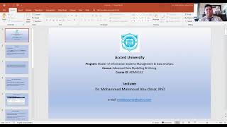 Advanced Data Modelling and Mining.