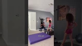Backflip competition! #competition #family #gymnast #gymnasticsfun