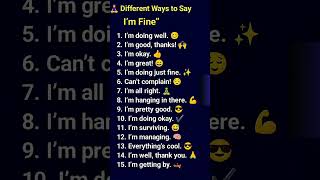15 Different Ways to Say "I'm Fine" | English Speaking Practice ✅