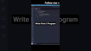 write you first c programing #shorts
