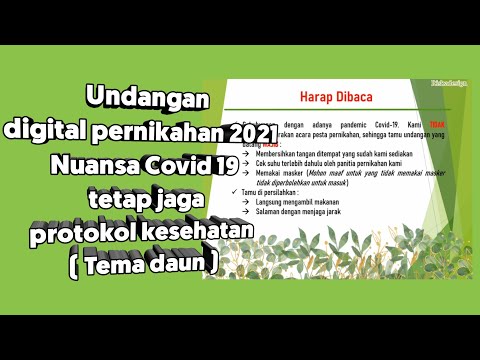 Contoh Undangan Digital Wedding 2021 nuansa Covid 19 (tema hijau/ tema daun)