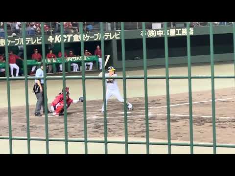［4K］23.7.28 4裏 阪神北條 高めのカットボールを打つもレフトフライ