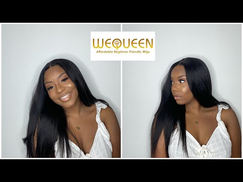 ITS THE TEXTURE FOR ME! ✨✨|| Kinky Straight Wig Install Ft: WeQueen Hair