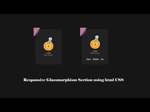 how to create Responsive Glassmorphism section using html CSS?? #html #css