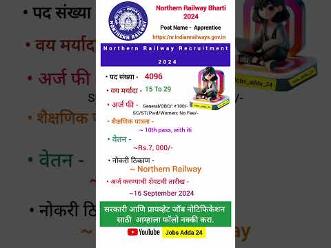 northan railway recruitment 2024 | railway recruitment | railway | apprentice job |
