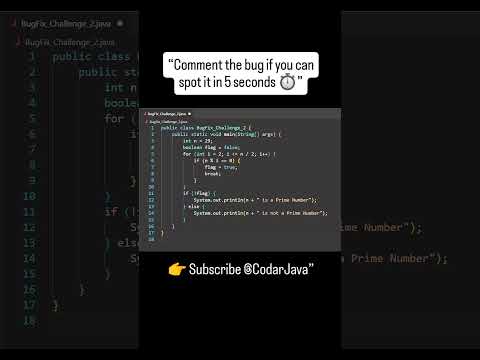 👉 Subscribe @CodarJava#Java #CodeChallenge #BugHunt #JavaReels #CodarJava  #JavaErrors #HardJavaCode
