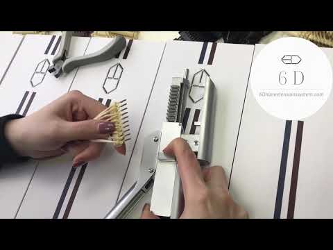 6D hair extensions  how to put plastic comb into the machine ?