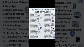 Best Project Ideas For Web Developer
