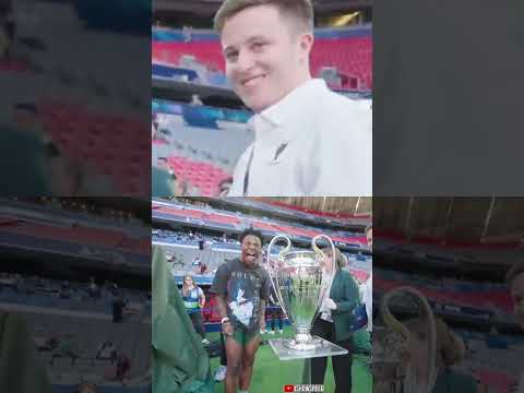 Epic FAIL! Almost Destroyed the Champions League Trophy 🏆 #ishowspeed #soccer #worldcup #football
