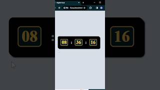 Digital clock using JavaScript | HTML CSS | programming shorts