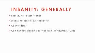 Criminal Law tutorial: Insanity | quimbee.com