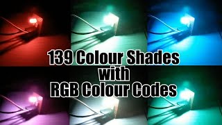 139 Colour Shades by a RGB LED and ESP32 + Colour Codes
