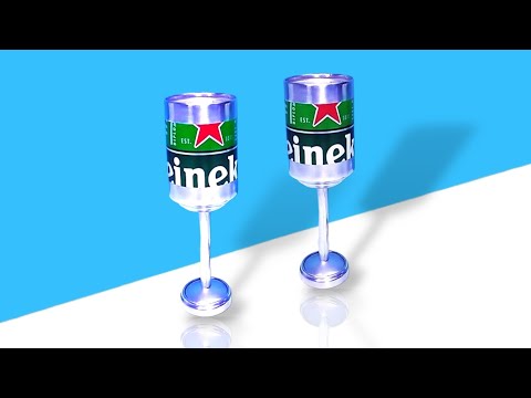 Make Amazing Cups  with stem Using Soda Cans and recyclable materials.