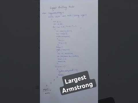 Print largest armstrong Number in a given range #programming #armstrong #java