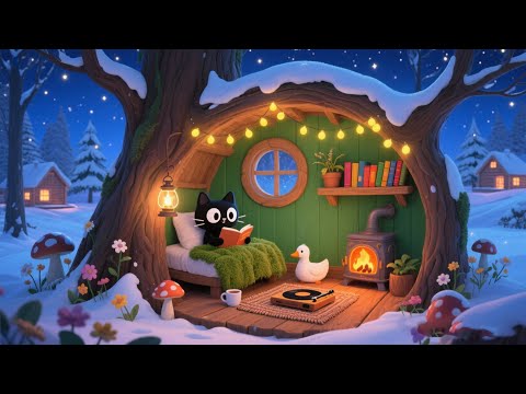 Winter Lofi Jazz – Cozy Study Beats with Rain Sounds for Focus & Relaxation ❄️☕