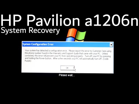 HP Pavilion a1206n - Windows XP Factory Software Recovery