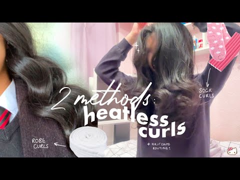 how to: HEATLESS, overnight curls [sock blowout, robe curls + hair care]