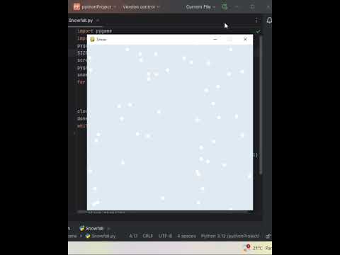 How to draw snow fall in python  #coding #codingtime #python #timeclock #drawing #programming