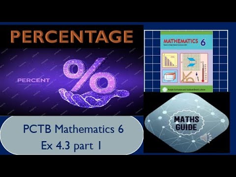 Percentage part 1| percentage symbol %| fraction to percentage| PCTB 6 maths | Exercise 4.3 solved