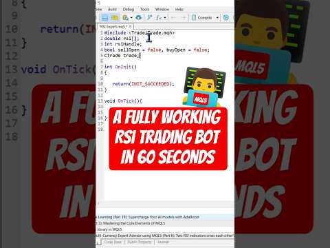 Coding an RSI Expert Advisor in ONE MINUTE - MQL5 Tutorial #algotrading #tradingbot #stockmarket