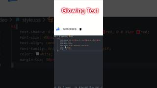 Tips:-011 CSS Text Shadow Glow Effect #coding #webdesign  #programming #ytshorts #trending #yutubesh