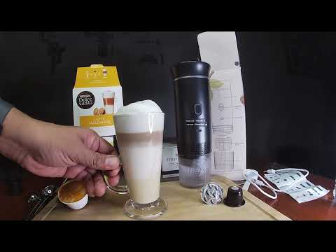 Delicious Espresso with Condensed Milk and Foam in a Portable Coffee Maker