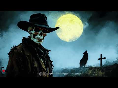 Undead Cowboy Under Blood Moon | Dark Country Art – Lone Wolf, Full Moon & Western Spirits