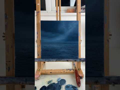 Dark Night On The Water Oil Painting #darkaesthetic #oceanart #oilpainting #artwork
