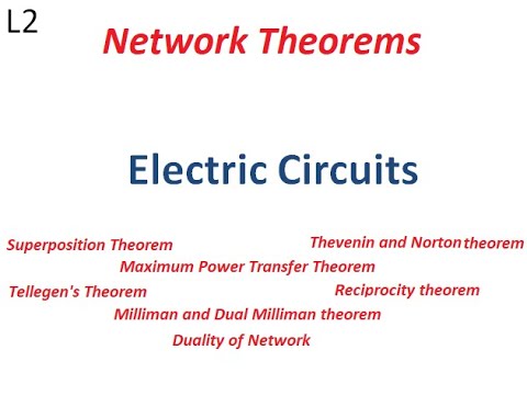 Electric Circuits - Lecture 2 |||| Network Theorems || Dual Network |||||
