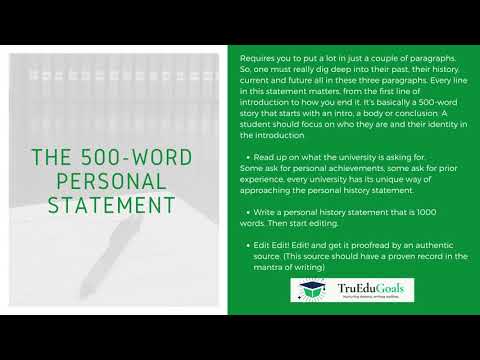 Personal Statements TruEduGoals com