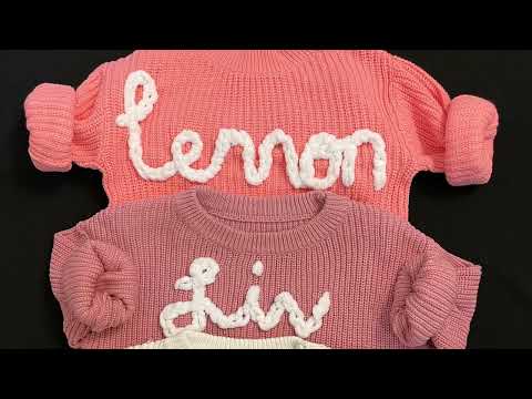 DIY Knit Baby Name Sweater using Hand Embroidery— Easy for Beginners (full tutorial in description)