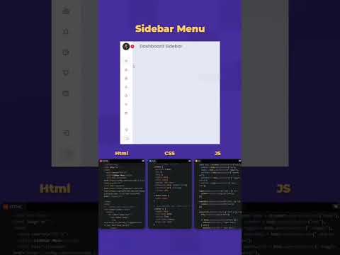 Sidebar Menu using HTML, Css and Js Shorts #coding #webdevelopment #viral #shorts #olympics