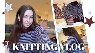 Knitting vlog // self-drafted 'pin-stripe sweater' & writing my crochet zipper jacket pattern