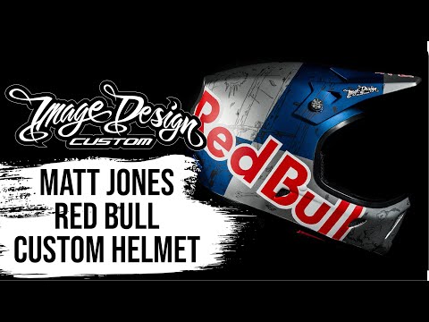 Custom painting a Red Bull TSG helmet for Matt Jones!! // Image Design Custom