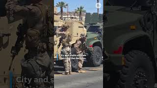 Active-duty marines deployed for Los Angeles anti-ICE protests