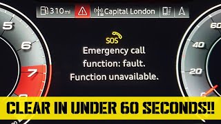 HOW TO CLEAR THE SOS WARNING LIGHT | MAJOR ISSUE | AUDI A3 S3 2020 2021 2022 | VOLKSWAGEN VW SKODA