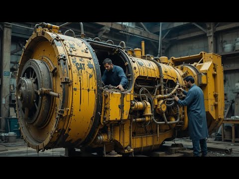 ncredible Restoration! Caterpillar Engine Fully Disassembled & Broken Crankshaft Rebuilt to Perfect