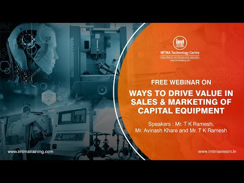 Free Webinar on Ways to drive value in Sales & marketing of capital equipment