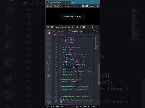 Hover Glow Effect Button Using HTML and CSS #shortsvideo #shorts #cssbutton