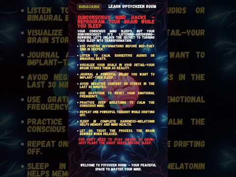 Subconscious Mind Hacks: Reprogram Your Brain While You Sleep #subconsciousmind #mindhacks #shorts
