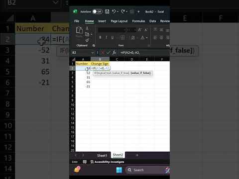 How to Change Sign in Excel #shorts #excel #excelformula